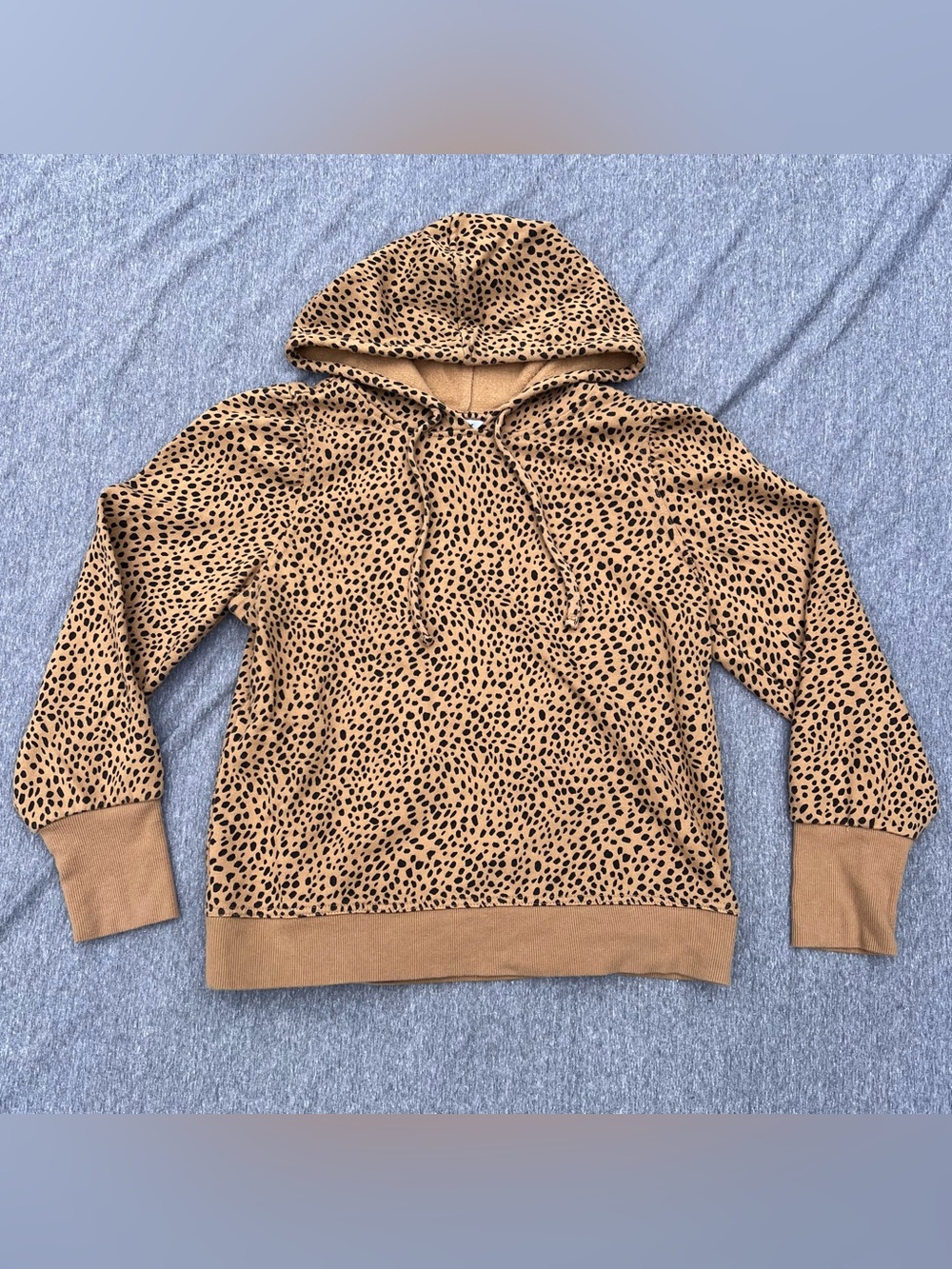 Nine West Leopard Print Hoodie - Women’s Large - Drawstring Hood